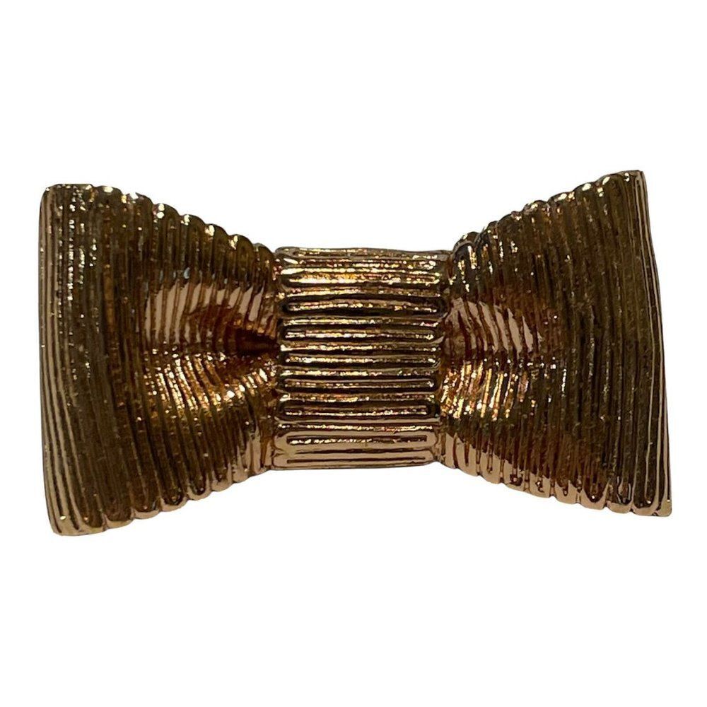 Kate spade New York Rose Gold Pink tone ribbed bow ring size 4.75